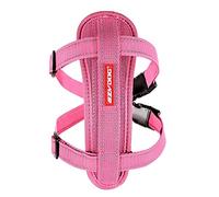 EZYDOG Arnés clásico para Perro con Placa de Pecho | Arneses para Perros pequeños, medianos y Grandes, Costuras Reflectantes, sin tirones, Material Transpirable (Rosa)