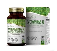 Ezyleaf Súper Complejo de Vitamina K | Complejo de Vitamina K con Vitamin K2 MK7, Vitamin K2 MK4 y Vit K1 | 90 Cápsulas de Vit K - 1500μg de Vitamin-K1 por Porción, Sin OGM ni Alérgenos