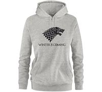 Ezyshirt - Sudadera con capucha de Juego de Tronos, «Winter is coming» Grau/ Schwarz L