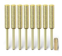 EzzDoo Bits - Ruedas de afilado de diamante chapadas en titanio - Limas de motosierra 7/32 de alta dureza para afilador de motosierra eléctrico. 8 piezas (7/32 pulgadas, 5.5 mm)