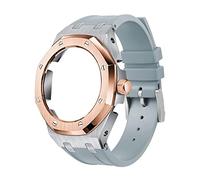 EZZON 5ª funda de metal con correa de silicona suave para GA2100SKE-7A Mod Kit de reequipamiento, talla única, Ágata