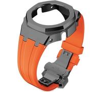 EZZON Caja de metal con correa de goma para modificar la correa de reloj, kit de repuesto para GA2100/GA2110, correa de acero inoxidable, marco bisel, accesorios con cubierta inferior, talla única