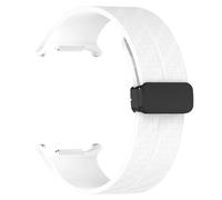 EZZON Correa con patrón de fibra de carbono para Samsung Galaxy Watch 7 Ultra, pulsera de silicona de 47mm con cierre magnético para Galaxy Watch 7 Ultra(White)