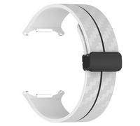 EZZON Correa con patrón de fibra de carbono para Samsung Galaxy Watch 7 Ultra, pulsera de silicona de 47mm con cierre magnético para Galaxy Watch 7 Ultra(Grey black)