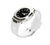 EZZON Correa de metal para GA2100 Modificaied Kit de correa de goma de lujo para GA2110 Bisel de acero inoxidable Breacelet, talla única, Ágata