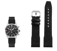 EZZON Correa de reloj de cuero de nailon de 20 mm, 21 mm, 22 mm, apta para IWC Le Petit Prince Big Pilot IW3777, correa de lona deportiva negra, 20mm, Ágata