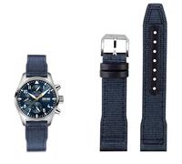 EZZON Correa de reloj de cuero de nailon de 20 mm, 21 mm, 22 mm, apta para IWC Le Petit Prince Big Pilot IW3777, correa de lona deportiva negra, 21mm, Ágata