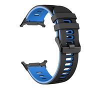 EZZON Correa de silicona para Samsung Galaxy Watch 7 Ultra 47mm, pulsera deportiva sin huecos para Galaxy Watch Ultra 47mm, correas de reloj(Black Blue)