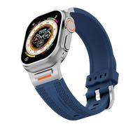 EZZON Correa deportiva adecuada para Apple Watch S10 46mm 49 Ultra S10 42MM 45 44 40 38mm Correa elástica de silicona adecuada para IWatch 10/9/8/7/SE/6/4/5/3(Mid Blue,S10 42MM)