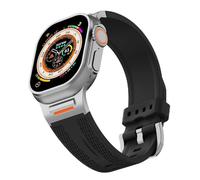 EZZON Correa deportiva adecuada para Apple Watch S10 46mm 49 Ultra S10 42MM 45 44 40 38mm Correa elástica de silicona adecuada para IWatch 10/9/8/7/SE/6/4/5/3(Black,For iwatch S10 46mm)