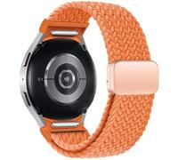 EZZON Correa trenzada sin huecos para Samsung Galaxy Watch 7 6 5 4 44mm 40mm/5 pro pulsera magnética para Galaxy watch6 watch4 classic 47 43(Orange,Watch 6 44mm)