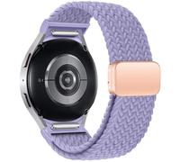 EZZON Correa trenzada sin huecos para Samsung Galaxy Watch 7 6 5 4 44mm 40mm/5 pro pulsera magnética para Galaxy watch6 watch4 classic 47 43(Lavender,Watch 6 43mm)