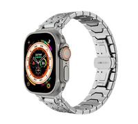 EZZON Correas de reloj Titan de acero inoxidable y acero para Apple Watch Band Ultra 2 49mm 46mm 45mm 44mm Series 10 9 8 7 6 5 4 3 2 1 SE con conector de metal(Octagon silver,42/44mm)