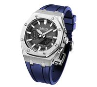 EZZON GA2100 MOD Kit para GA2100-1A caja de reloj de metal correa de silicona 316 acero inoxidable modificado accesorios pulsera bisel bandas, talla única, Ágata