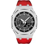 EZZON Gen 3 4 Estuche de reloj esmerilado y correa de reloj de goma, para GA2100/GA2110 GMAS2100, bisel de metal, kit de modificación de bisel para GA-2100, GA2100 2100, Ágata