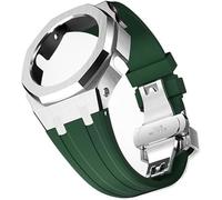 EZZON Kit de modificación de correa de reloj de goma con carcasa de metal, para GA2100/GA2110, correa de repuesto de acero inoxidable, marco bisel, accesorios con cubierta inferior, talla única, Ágata