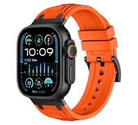 EZZON Para Apple Watch Band Ultra 2 49mm 45mm 44mm correa de goma Serie 10 9 8 7 6 5 4 3 2 1 SE con conector de Metal S10 46mm 42mm correas de reloj(A,49mm)