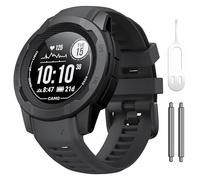 EZZON Para correa de reloj Instinct 2 Pulsera solar Instinct 2 Correa de reloj de repuesto de silicona suave de 22 mm Compatible con Instinct 2 Solar Tactical (naranja)(Graphite Black)