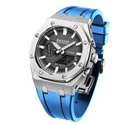 EZZON Para GA2100-2A Caja de reloj de metal de silicona, correa de reloj de acero inoxidable 316, kit de accesorios modificados, talla única, Ágata