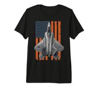F-22 Raptor Funny USA Flag Graphic Camiseta Premium