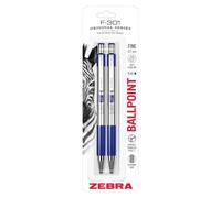 F-301 Retractable Ballpoint Pen, Blue In, Fine, 2 per Pack, Sold as 1 Package