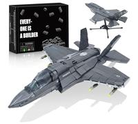 F-35B Avión Bloques de sujeción, 1:44 Juego de bloques de construcción de avión de combate, 705 piezas, avión de combate WW2, juguete militar de la Fuerza Aérea Eurofighter Jet Maqueta Regalos