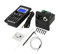 F - 5T Pastilla afinadora Digital con Ecualizador de 5 Bandas, Pastilla de Guitarra con Pantalla LCD, detección automática de Cuerdas para Guitarra clásica acústica eléctrica,