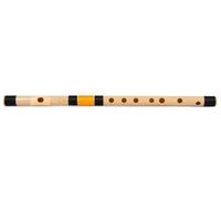 F Bansuri medio natural para diestros, negro y naranja, sintonizado con Tanpura A = 440 Hz, flauta de PVC + lecciones de flauta hindi e inglés