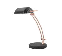 F BRIGHT Lámpara de Escritorio Tipo Banquero Abatible Diseño Metálico (Negro)