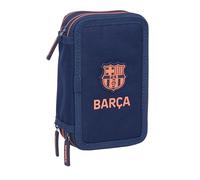F.C.Barcelona 2ª EQUIPACIÓN - Estuche Escolar con 37 Útiles Incluidos, Estuche Infantil, Estuche Niño, Ideal para Niños de 5 a 14 Años, Cómodo y Versátil, Calidad y Resistencia, 12.5x5.5x19.5 cm