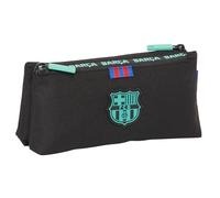 F.C. Barcelona 3ª EQUIPACIÓN - Neceser Escolar Infantil, con Cremallera Simple, Ideal para Niños de Diferentes Edades, Cómodo y Versátil, Calidad y Resistencia, 22x8x10 cm, Color Negro