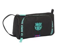 F.C. BARCELONA 3ª EQUIPACIÓN - Portatodo con Bolsillo Desplegable Vacío, Estuche Infantil, Estuche Niño, Ideal para Niños en Edad Escolar, Versátil, Calidad y Resistencia, 20x8.5x11 cm, Color Negro