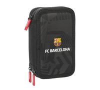 F.C. BARCELONA BLACK - Estuche Escolar con 37 Útiles Incluidos, Estuche Infantil, Estuche Niño, Ideal para Niños de 5 a 14 Años, Cómodo y Versátil, Calidad y Resistencia, 12.5x5.5x19.5 cm, Color Negro