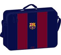 F.C. BARCELONA - Cartera Extraescolares, Maletín Portatodo, Bandolera, Cómoda y Versátil, Calidad y Resistencia, 38x6x28 cm, Color Azul marino/rojo