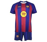 F.C. Barcelona - Kit Infantil 25/26 | Camiseta + Pantalón | Diseño Oficial Gerard Martín Nº18 | Escudo y Logos Serigrafiados | Tejido Transpirable (FR/ES, Edad, 12 años, Regular, Rojo y Azul)