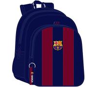F.C. BARCELONA - Mochila Escolar Niño, Mochila Infantil, Adaptable a Carro, Ideal para Niños en Edad Escolar, Cómoda y Versátil, Calidad y Resistencia, 32x12x38 cm, Color Azul marino/rojo