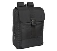 F.C. BARCELONA PREMIUM - Mochila para Portátil 13.3'' y USB con Solapa, Ideal para Jóvenes de Diferentes Edades, Cómoda y Versátil, Calidad y Resistencia, 29x12x39 cm, Color Negro