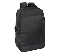 F.C. BARCELONA PREMIUM - Mochila para Portátil 15.6" con Bolsillo para Tablet y Conector USB, Ideal para Jóvenes de Diferentes Edades, Cómoda, Versátil, Calidad y Resistencia, 29x15x44 cm, Color Negro