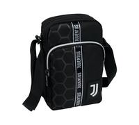 F.C. Juventus - Bolso bandolera para hombre, diseño de fútbol, color negro y blanco, apertura con cremallera, riñonera para niño, aficionado de la Juventino, Gadget de fútbol Serie A, negro/blanco,