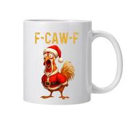 F-Caw-F Coffee Mug,2026 Crazy Chicken 11oz Rooster Coffee Cup, Ceramic Tea Mug, Office & Home Humor Drinkware, Funny holiday gifts for men and women (white-1)