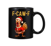F-Caw-F Coffee Mug,2026 Crazy Chicken 11oz Rooster Coffee Cup, Ceramic Tea Mug, Office & Home Humor Drinkware, Funny holiday gifts for men and women (black-2)