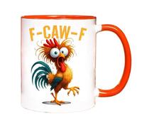 F-Caw-F Coffee Mug,2026 Crazy Chicken 11oz Rooster Coffee Cup, Ceramic Tea Mug, Office & Home Humor Drinkware, Funny holiday gifts for men and women (white-2)