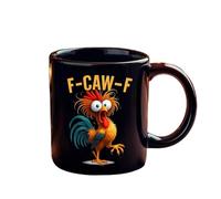 F-Caw-F Coffee Mug,2026 Crazy Chicken 11oz Rooster Coffee Cup, Ceramic Tea Mug, Office & Home Humor Drinkware, Funny holiday gifts for men and women (black-1)