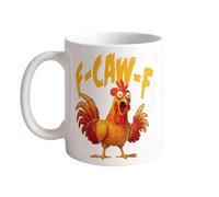 F-Caw-F Coffee Mug,2026 Crazy Chicken 11oz Rooster Coffee Cup, Ceramic Tea Mug, Office & Home Humor Drinkware, Funny holiday gifts for men and women (white-3)