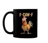 F-Caw-F Coffee Mug,2026 Crazy Chicken 11oz Rooster Coffee Cup, Ceramic Tea Mug, Office & Home Humor Drinkware, Funny holiday gifts for men and women (black-4)