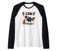 F-Caw-F Crow FCAWF Crow Funny Humor Japanese Art Camiseta Manga Raglan