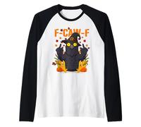 F-Caw-F Cuervo Acción de Gracias Bruja Cuervo Humor Adulto Camiseta Manga Raglan