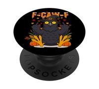 F-Caw-F Cuervo Acción de Gracias Bruja Cuervo Humor Adulto PopSockets PopGrip Adhesivo
