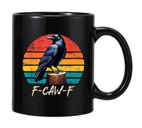 F-CAW-F - Divertida taza de café de cerámica de 15 onzas, regalo sarcástico, sarcasmo de aves de corral, taza de broma animada, tazas de café de granja, taza de broma, cumpleaños y Navidad