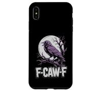 F-Caw-F Divertido Cawing Crow Juego de Palabras gótico Luna Espeluznante Cuervo Arte Carcasa para iPhone XS MAX